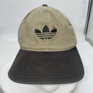Adidas Tan Embroidered Logo Hat Cap Adjustable One Size Corduroy
